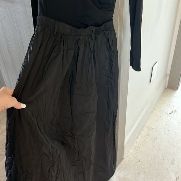 NWT MINIMALIST MODERN lovers COMMENSE black full skirt wrap top dress S - Picture 7 of 8